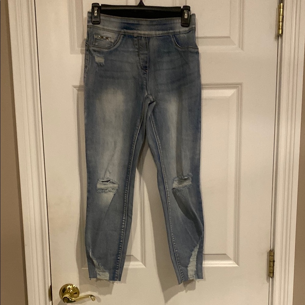 Coco + Carmen Blue Ankle Cropped Jeans